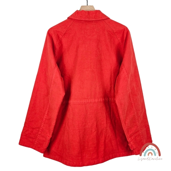 New! J. Crew Broken-in Barn Jacket in Brushed Chino Crisp Scarlet - Picture 4 of 14